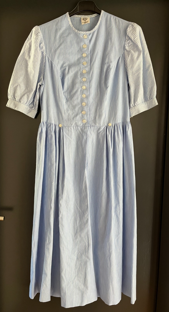 Damen Trachten Dirndl kurzarm blau-weiß kariert ca. Gr. 40 v. C&A