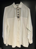 Damen Trachten Bluse/Hemd Weiß, Grün ca. Gr. 46 v. Merit