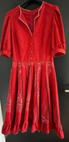 Damen Trachten Dirndl kurzarm Rot gemustert ca. Gr. 38