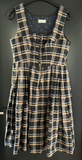 Damen Trachten Dirndl ärmellos blau braun gemustert Gr. 40/42