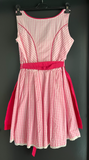 Damen Trachten Dirndl ärmellos Rosa, weiß mit Schürze ca. Gr. 38/M v. Hailys