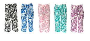 Damen Sommerhose Viskose Gemustert Gr. M/L, XL/2XL