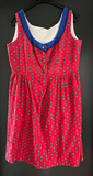 Damen Trachten Dirndl ärmellos Rot, Blau gemustert ca. Gr. 46