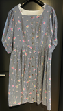 Damen Trachten Dirndl 3/4 Arm Blau, Weiß gestreift ca. Gr. 44