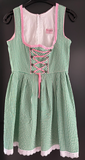 Damen Trachten Dirndl ärmellos grün weiß kariert ca. Gr. 38 v. Rose Trachten