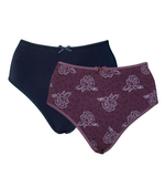 Damen Slip 2er Pack Baumwolle verschiedene Farben Gr. M