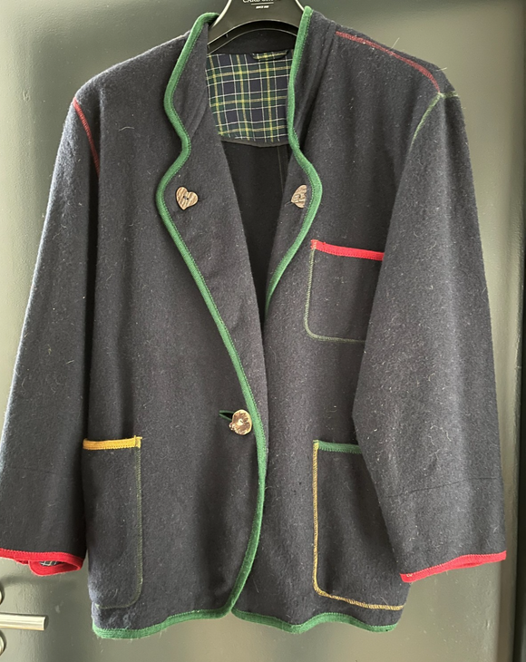 Damen Trachten Janker/Jacke Blau, mehrfarbig ca. Gr. 42