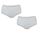 Port Louis Damen Panty 2er Pack Schwarz Weiß Spitze Gr. 36/38 40/42 44/46