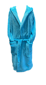 Kinder Fleece Bademantel Türkis, Royal Gr. 122/128