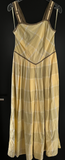 Damen Trachten Dirndl ärmellos Gelb gemustert ca. Gr. 38