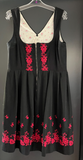 Damen Trachten Dirndl ärmellos schwarz, rote Stickerei ca. Gr. 42