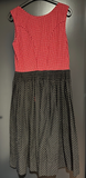 Damen Trachten Dirndl ärmellos Rot, Schwarz, Weiß gemustert Gr. 40