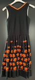 Damen Trachten Dirndl ärmellos schwarz orange Gr. 34 v. Original Steindl