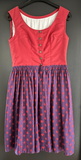 Damen Trachten Dirndl ärmellos rot lila gemustert ca. Gr. 38