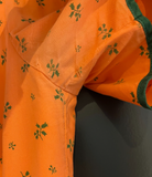 Damen Trachten Dirndl kurzarm Orange, Grün, Weiß gemustert Gr. 36 v. Sportalm