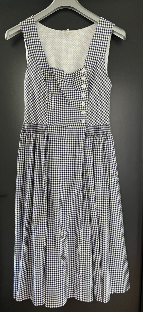 Damen Trachten Dirndl ärmellos blau weiß kariert Gr. 42