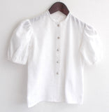 Kinder Trachten Bluse creme m. Spitze Gr. 140