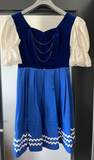 Damen Trachten Dirndl kurzarm Blau Samt ca. Gr. 38