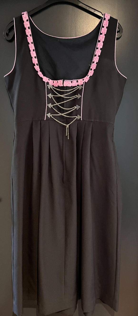Damen Trachten Dirndl ärmellos Schwarz, Rosa ca. Gr. 44/46