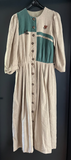 Damen Trachten Dirndl langarm braun, grün gemustert ca. Gr. 38 v. h. moser