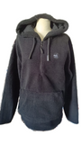 MAUI Herren Sherpa Teddy Plüsch Hoodie Kapuzenpullover schwarz Gr. L XL XXL