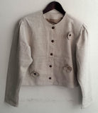 Damen Trachten Janker Jacke Leinen natur Gr. 164 v. Hummelsheim