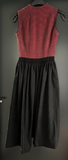 Damen Trachten Dirndl ärmellos Rot Schwarz gemustert ca. Gr. 36
