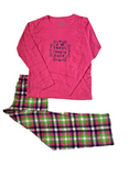 Mädchen Flanell Pyjama Schlafanzug Blau, Pink Gr. 128, 140