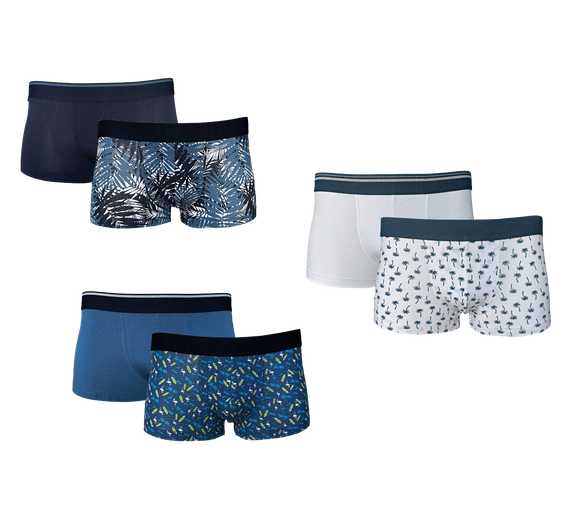Herren Retropants Print 2er Pack Navy Weiß Blau Baumwolle Gr. M