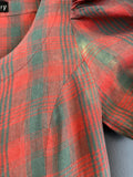Damen Trachten Dirndl kurzarm Rot, Grün gemustert ca. Gr. 36 v. Berwin & Wolff