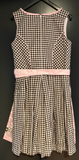 Damen Trachten Dirndl ärmellos Braun, Weiß mit rosa Schürze ca. Gr. 38 v. fuchs