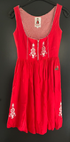 Damen Trachten Dirndl ärmellos rot weiß Gr. 34 v. Bergbauer Dirndl