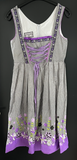 Damen Trachten Dirndl ärmellos Schwarz, Weiß , Lila Gr. 40 v. Oscartrachten