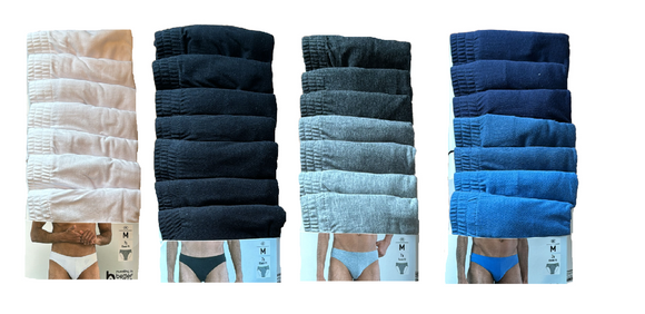Herren Slip Unterhose 7er-Pack Weiß, Schwarz, Grau, Blau Gr. M, L, XL, 2XL