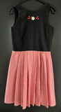 Damen Trachten Dirndl ärmellos Schwarz, Rot-Weiß gemustert Gr. 38 v. Distler