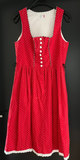 Damen Trachten Dirndl ärmellos Rot weiß gemustert ca. Gr. 40