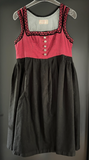 Damen Trachten Dirndl ärmellos Rot, Schwarz gemustert Gr. 40 v. OÖ Heimatwerk