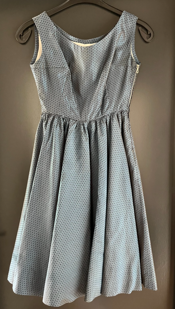 Damen Trachten Dirndl ärmellos Blau, Schwarz schimmernd ca. Gr. 36