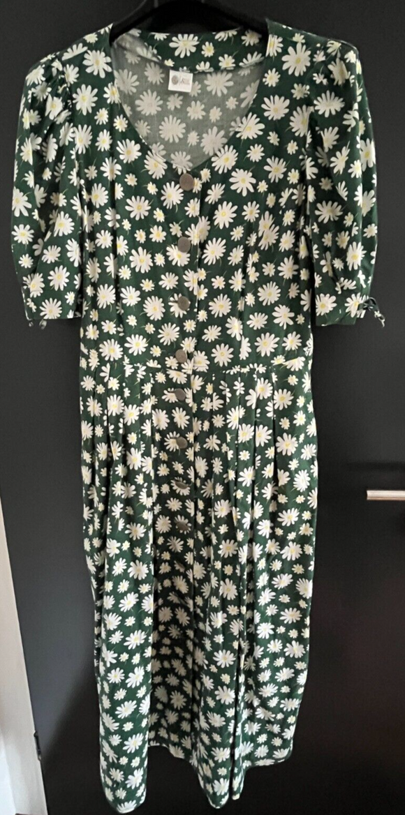 Damen Trachten Dirndl kurzarm Grün geblümt Gr. 42