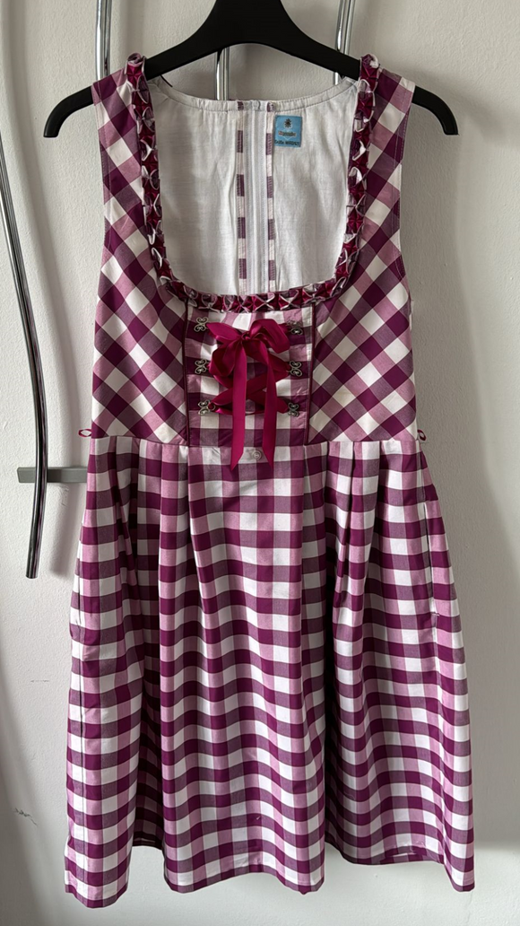 Damen Trachten Dirndl ärmellos lila beere Gr. M 40/42 v. Alpenzauber