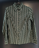 Damen Trachten Bluse/Hemd Grün, Weiß gemustert ca. Gr. 38