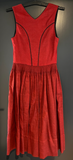 Damen Trachten Dirndl ärmellos Rot gemustert ca. Gr. 38