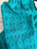 Damen Trachten Dirndl 3/4-Arm grün, blau gemustert ca. Gr. 42