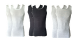 Herren Achselshirt Unterhemd Feinripp 2er-Pack  Weiß,Schwarz,Grau Gr.M