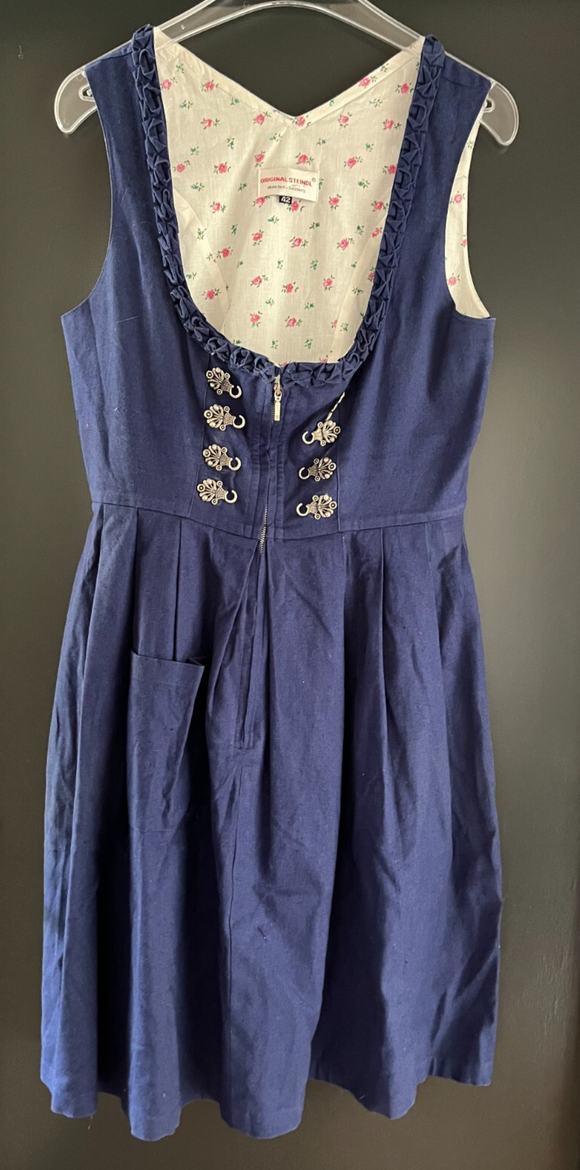 Damen Trachten Dirndl ärmellos blau ca. Gr. 42 v. Original Steindl