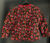 Damen Trachten Janker/Jacke Schwarz Rot geblümt ca. Gr. 38