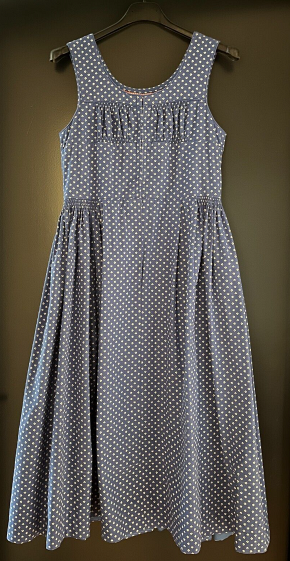 Kinder Trachten Dirndl ärmellos blau weiß gemustert ca. Gr. 152