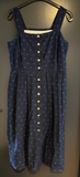 Damen Trachten Dirndl ärmellos Blau gemustert ca. Gr. 40