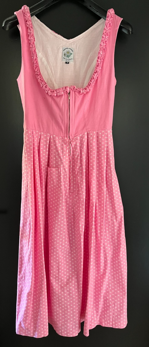 Damen Trachten Dirndl ärmellos Rosa gemustert ca. Gr. 38 v. Original Steindl