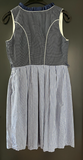 Damen Trachten Dirndl ärmellos blau, weiß gemustert Gr. 40/42 v. Waldschütz